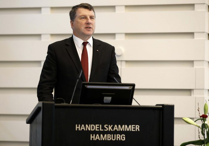 President of Latvia at Handelskammer Hamburg, Germany